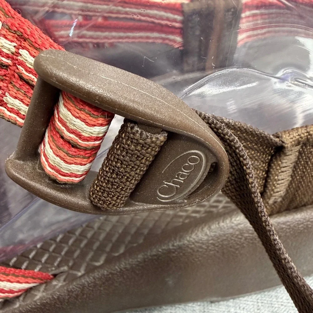 Chaco Z/2 Yampa Sandals Womens 8 Brown Red Double Strap Toe Loop Vibram Hiking